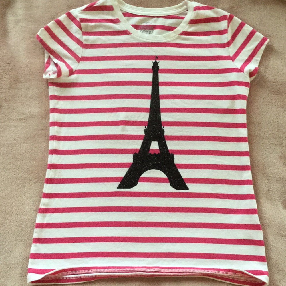 Faded glory childrens pink paris t-shirt